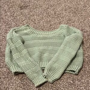 Green Knit Women's Sweater